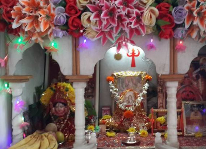 Temple Decoratin with artificial flowers