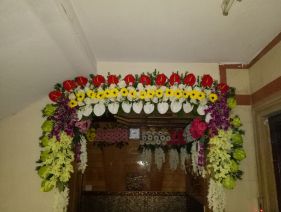 Ganpati Decoration with Artificial Flowers