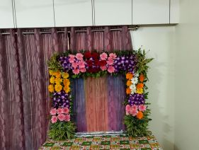 Ganpati Decoration with Zerbera Aurket Kamani