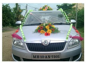 Wedding Car Decoration with bukes