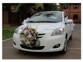 Wedding Car Decoration with single buke